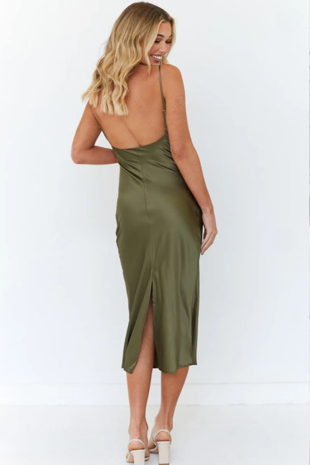 Vestido Satin Oliva
