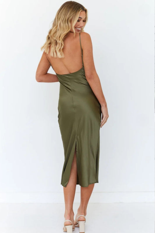 Vestido Satin Oliva